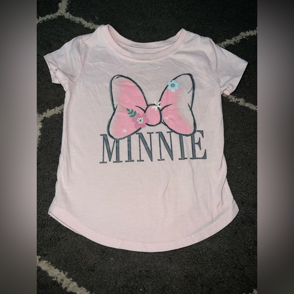 Disney Junior Minnie Print Girls Pink Short Sleeve T-Shirt Size 3T - Picture 1 of 4